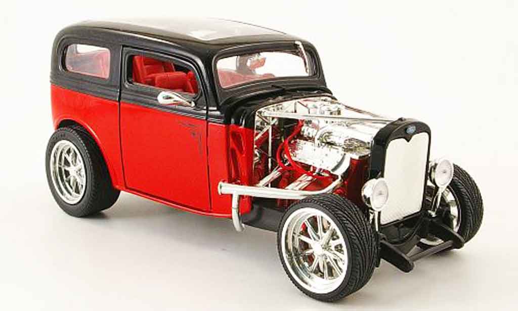 Ford Model A 1/18 Yat Ming custom rood/zwart 1931 modelauto