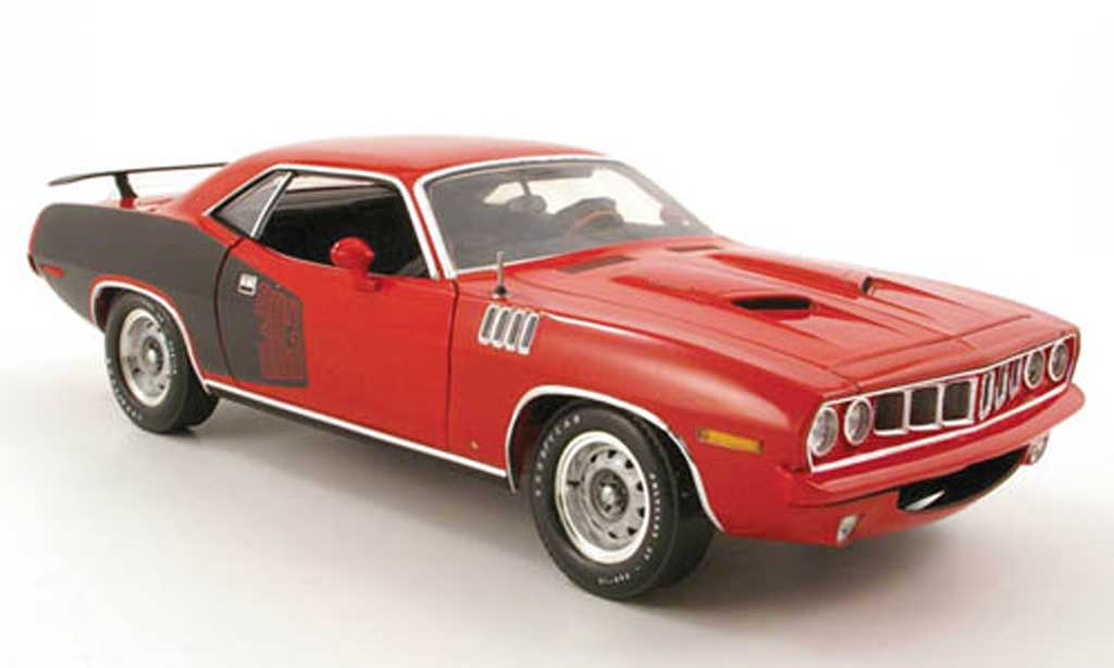 Plymouth Cuda 1971 1/18 Highway 61 1971 383 rood/zwart modelauto