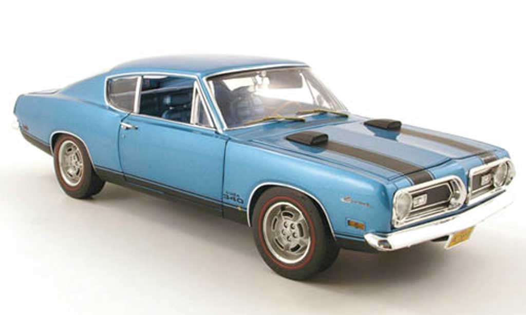 Plymouth Barracuda 1969 1/18 Highway 61 1969 340 blauw modelauto