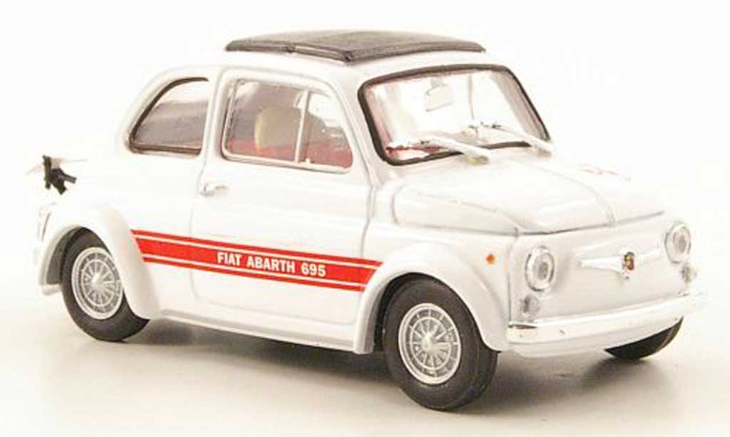 Fiat 695 1/43 Brumm SS Abarth wit 1968 modelauto
