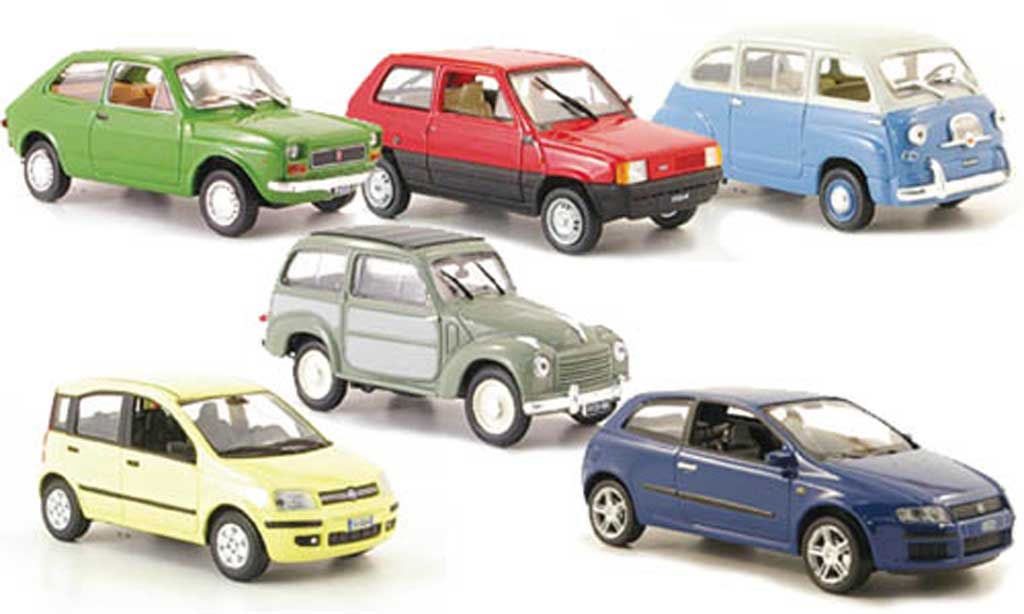 Fiat 500 1/43 Hachette 6er-Set: 127 600 Multipla Panda Belvedere modelauto