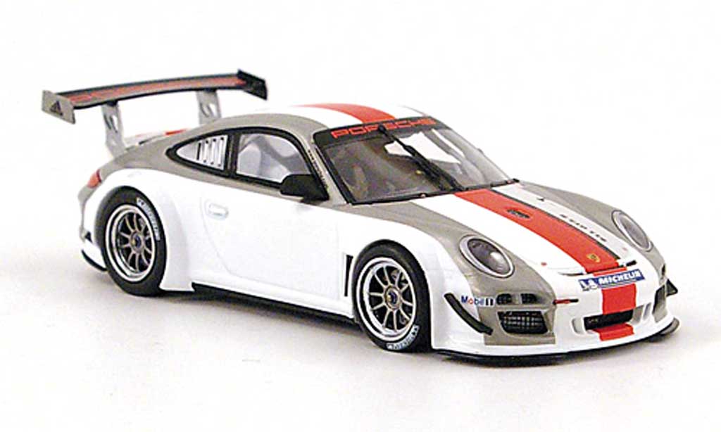 Porsche 997 GT3 1/43 Minichamps GT3 R grijs /wit/rood modelauto