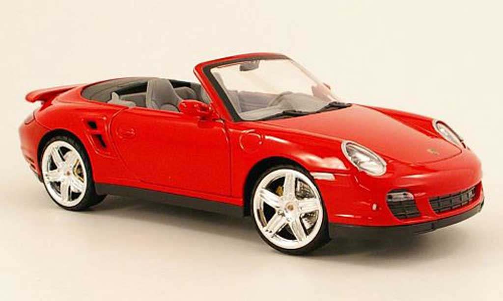 Porsche 997 Turbo 1/18 Mondo Motors Turbo cabriolet rood modelauto
