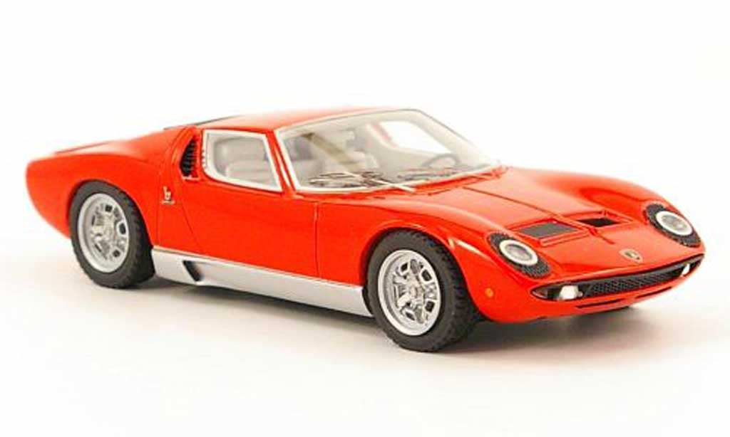 Lamborghini Miura S 1/43 Look Smart S rood Motorshow Paris 1968 modelauto