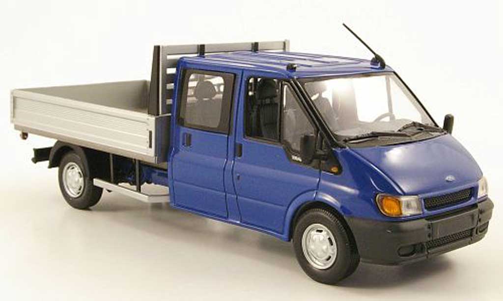 Ford Transit 1/43 Minichamps DoKa-Pritsche blauw 2000 modelauto