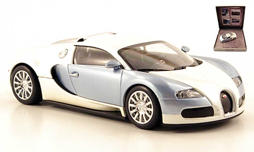 Bugatti Veyron 16.4 1/43 Minichamps 16.4 wit/grijs blauw 2009 modelauto