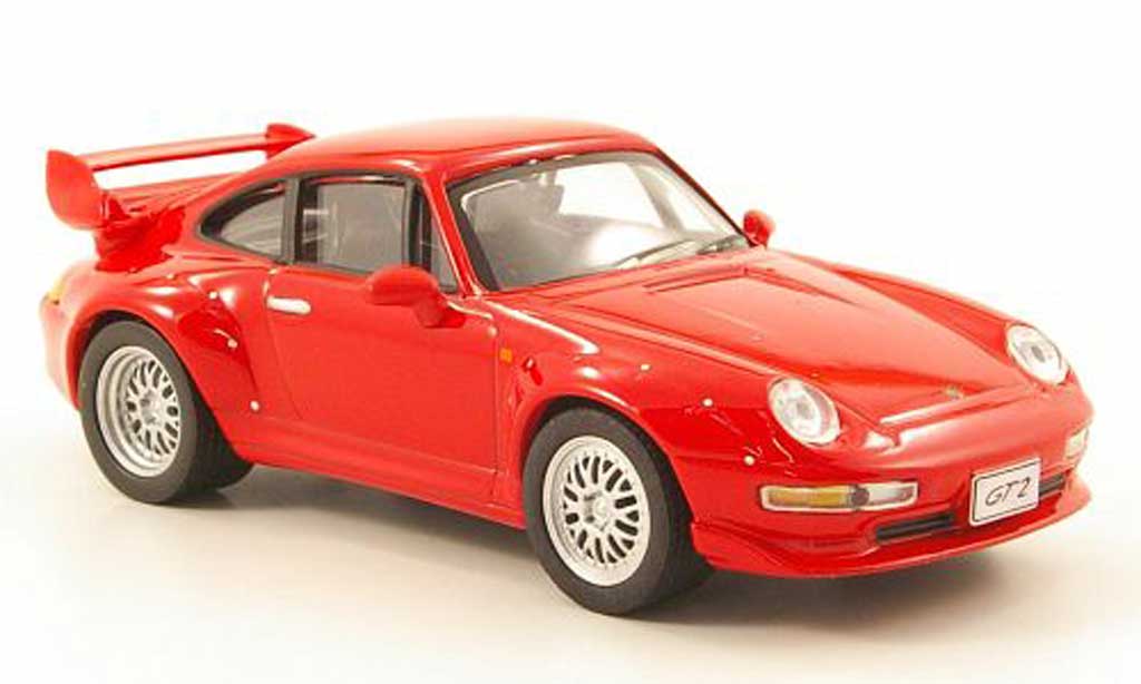 Porsche 993 GT2 1/43 Solido GT2 rood 1996 modelauto