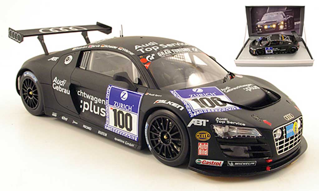 Audi R8 LMS 1/18 Spark LMS no.100 audi top service 24h nurburgring 2010 ekstrom / jarvis / scheider / werner modelauto