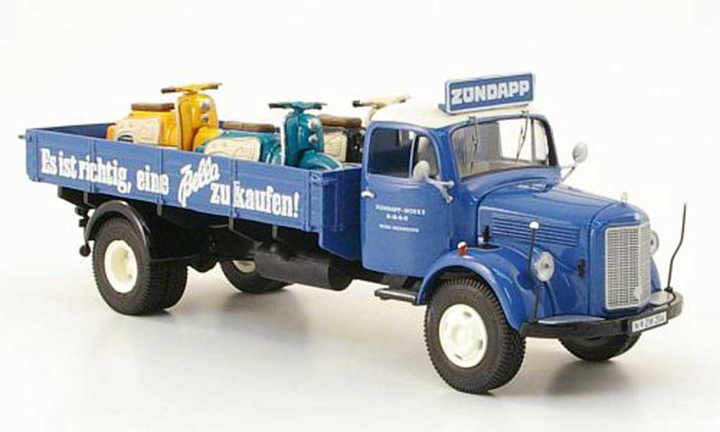 Mercedes L3500 1/43 Premium ClassiXXs + Zundapp Pritsche Zundapp-Werke GmbH avec 3 Bella als Ladegut modelauto