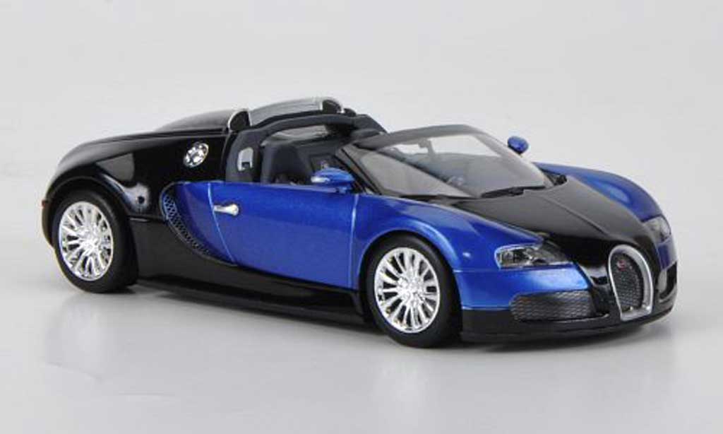 Bugatti Veyron Grand Sport 1/43 Minichamps Grand Sport zwart/blauw 2010 modelauto