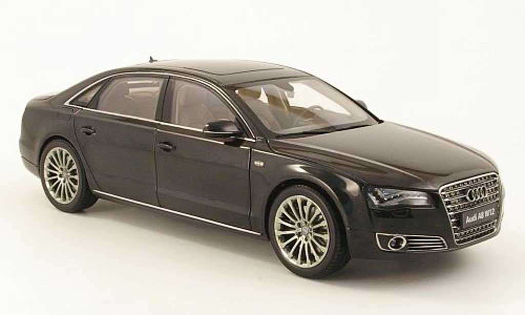Audi A8 W12 1/18 Kyosho W12 l (d4) zwart 2010 modelauto