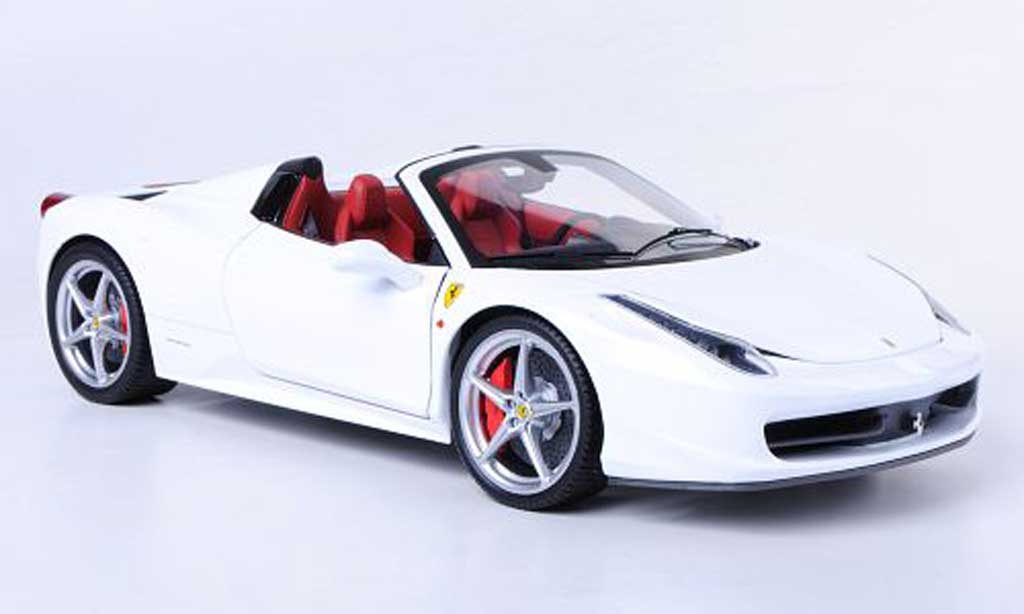 Ferrari 458 Italia Spider 1/18 Hot Wheels Elite Italia Spider wit (Elite) modelauto