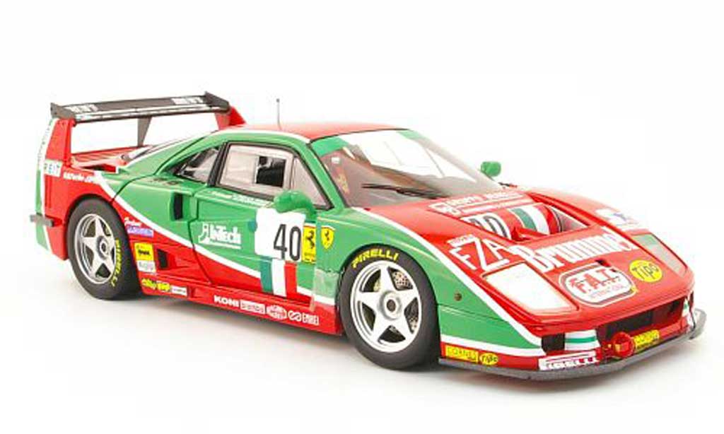 Ferrari F40 1/18 Hot Wheels competizione no.40 brummel 24h le mans 1995 l.della noce/a.olofsson/t.ota modelauto
