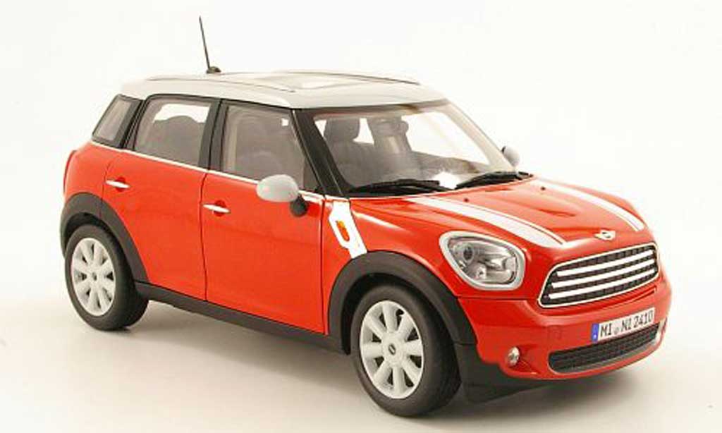 Mini Countryman 1/18 Norev rood/grijs 2010 modelauto