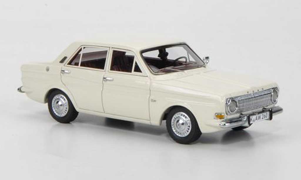 Ford Taunus 1966 1/43 Neo 1966 12m P6 Sedan wit 4-portes modelauto