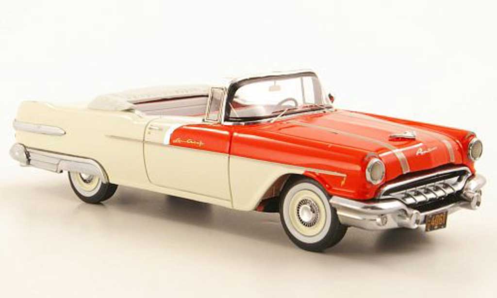 Pontiac Star Chief 1/43 Neo Cabriolet rood/wit 1956 modelauto