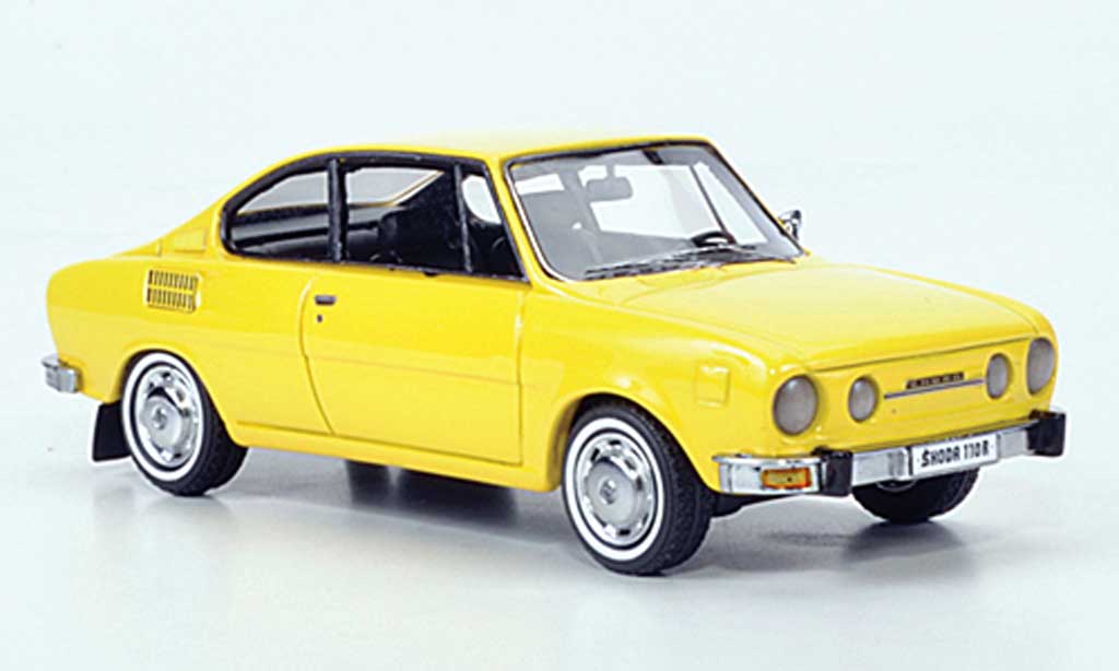 Skoda 110 1/43 Neo Coupe geel 1972 modelauto