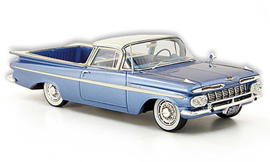 Chevrolet El Camino 1/43 American Excellence blauw/wit limited edition 1959 modelauto