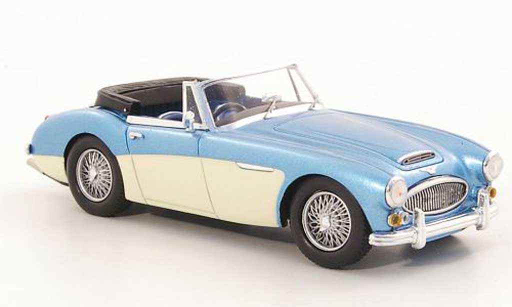 Austin Healey 3000 1/43 Spark MKIII (BJ8) blauw/beige Strassenversion RHD 1965 modelauto