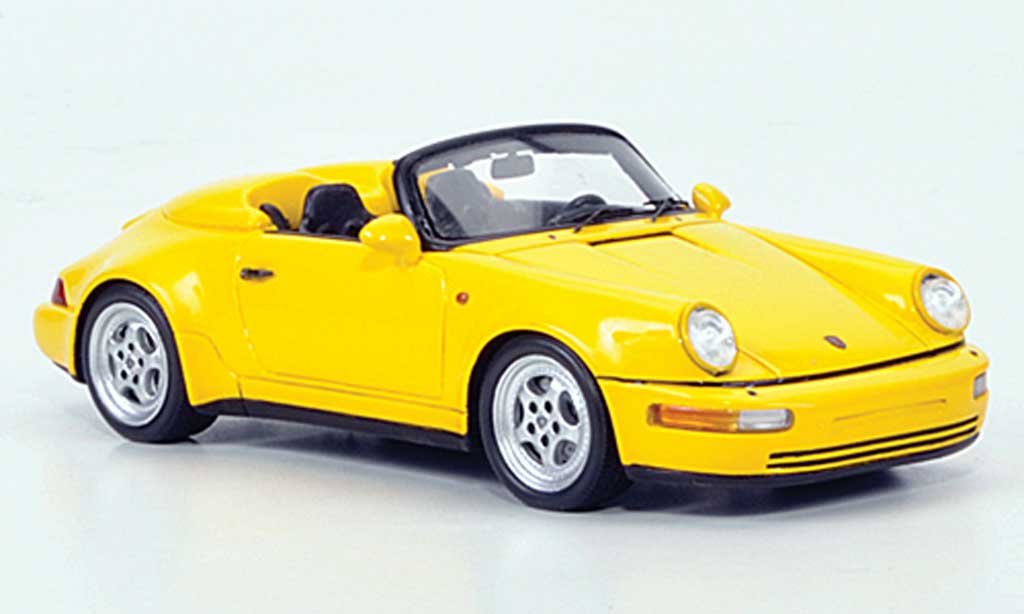 Porsche 993 Turbo 1/43 Spark 964 Speedster Turbolook geel 1 modelauto