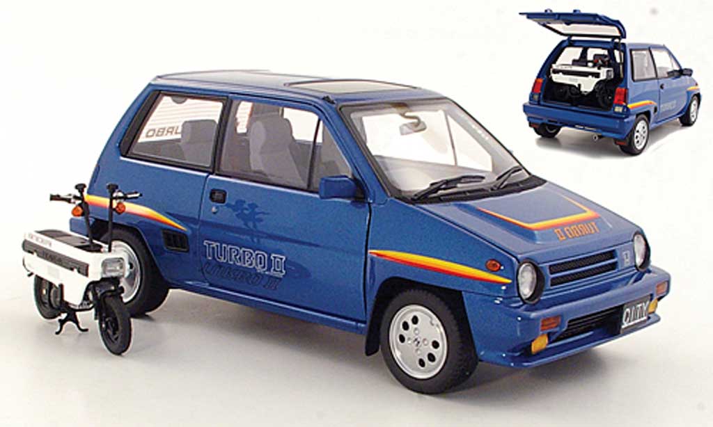 Honda City Turbo 1/18 Autoart Turbo II blauw 1983 modelauto