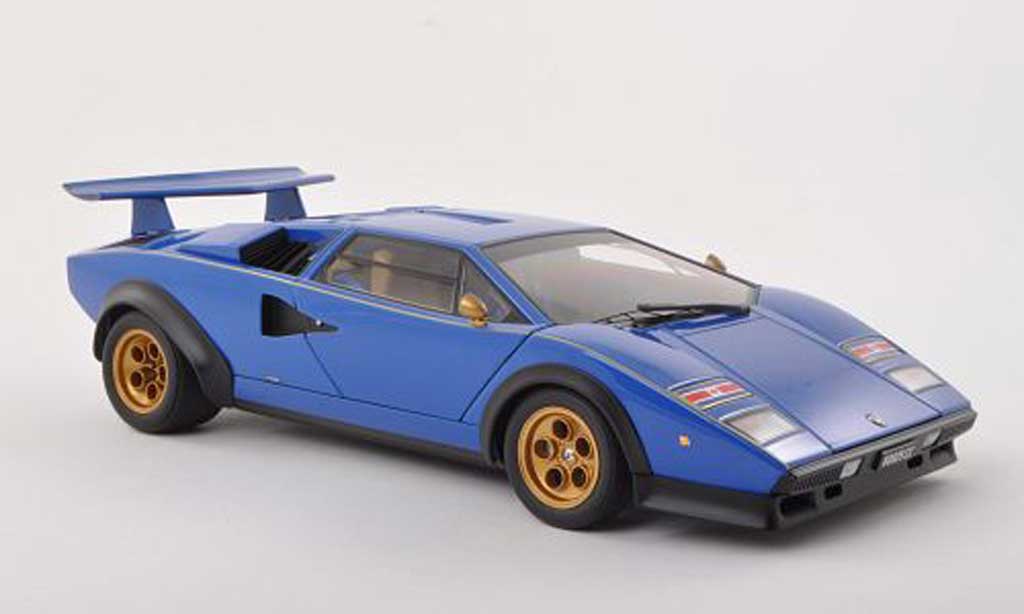 Lamborghini Countach LP 500 1/18 Autoart LP 500 S Walter Wolf Edition blauw 1975 modelauto