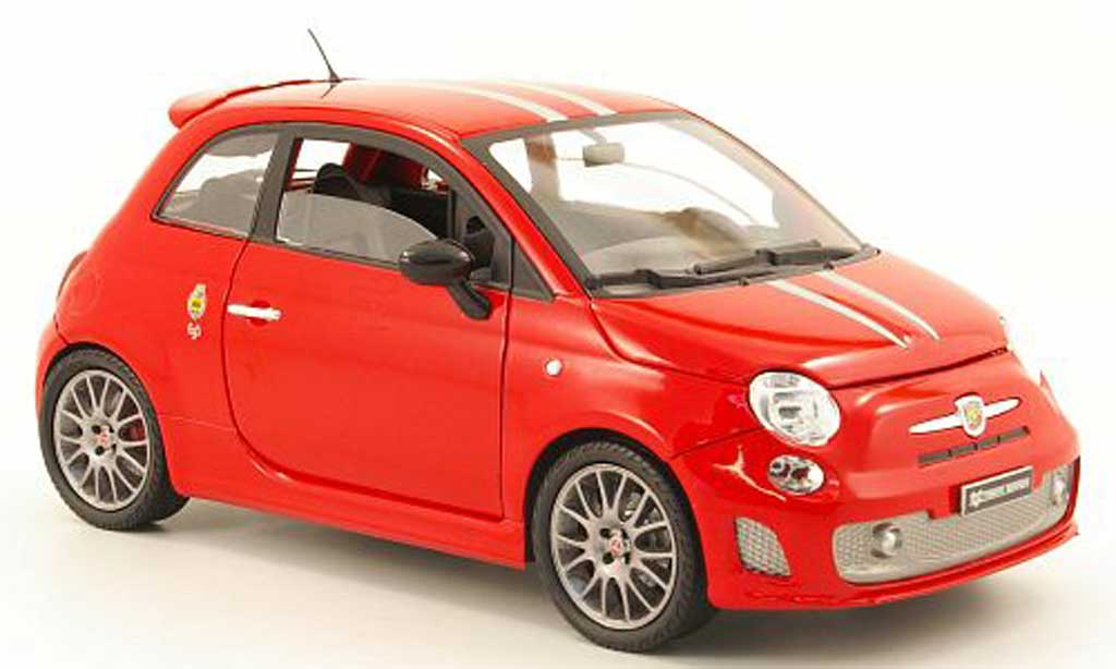 Fiat 695 1/18 Mondo Motors abarth tributo ferrari rood/grijs metallic modelauto