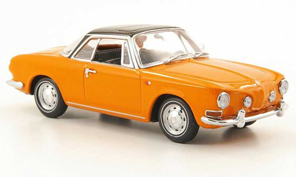 Volkswagen Karmann 1/43 Minichamps Ghia Coupe (Typ 34) oranje/zwart 1961 modelauto