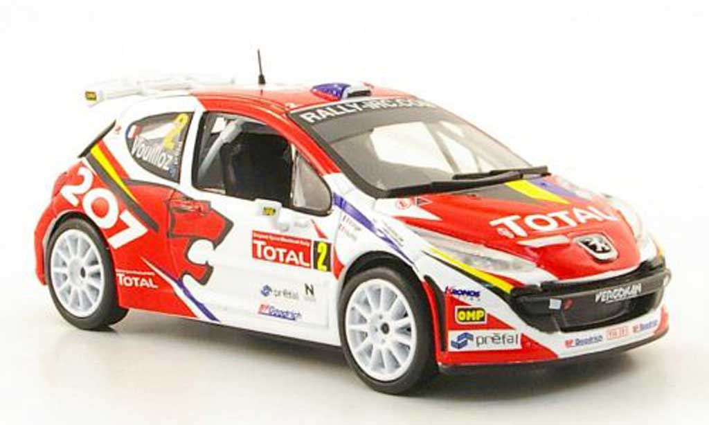 Peugeot 207 S2000 1/43 Hachette S2000 No.2 Total Rally Ypern 2008 modelauto