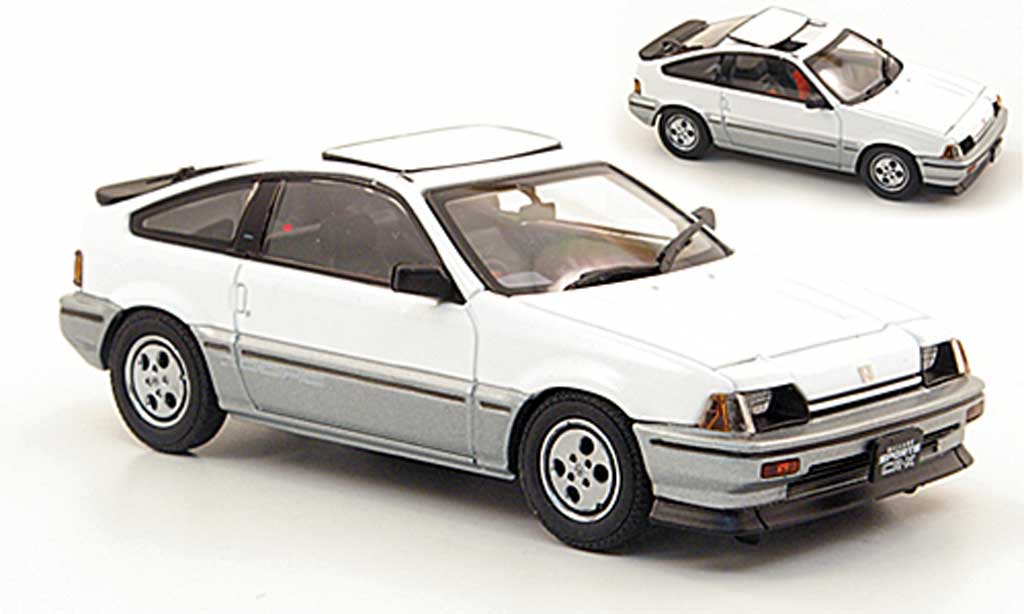 Honda CR-X Ballade 1/43 Ebbro Ballade Ballade Sports Si wit/grijs 1984 modelauto