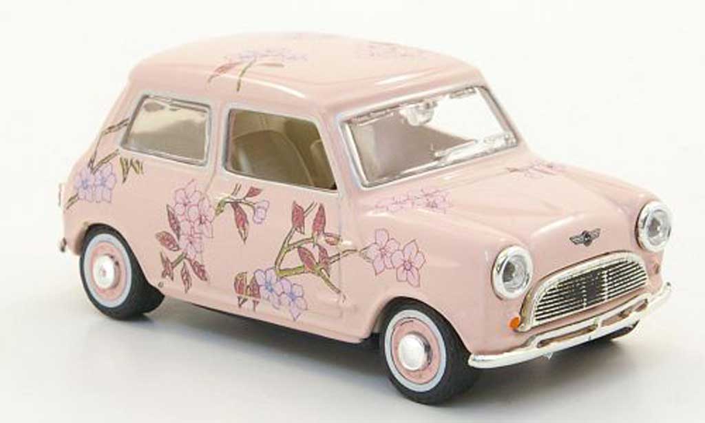 Austin Mini Cooper 1/43 Oxford Cooper pink mit Blutenmuster modelauto