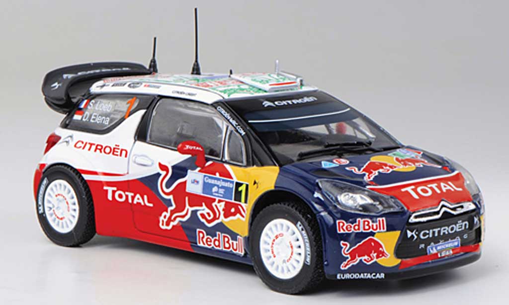 DS Automobiles DS3 WRC 2011 1/43 Norev WRC 2011 No.1 Red Bull - Total S.Loeb / D.Elena Rally Mexiko modelauto