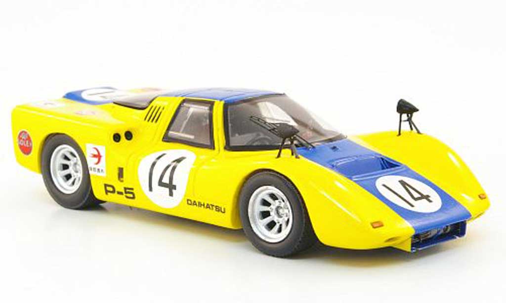 Daihatsu P-5 1/43 Ebbro No.14 geel/blauw GP Japan 1968 modelauto