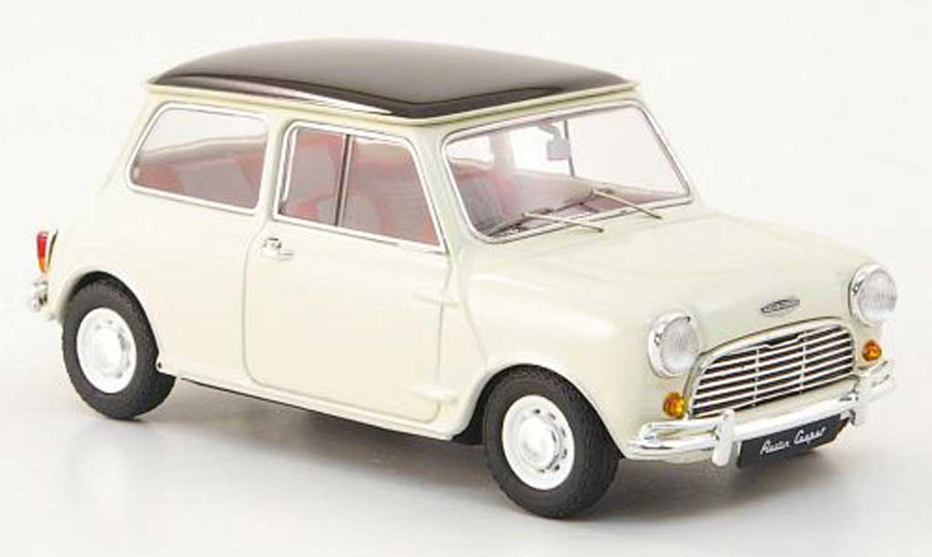 Austin Mini Cooper 1/43 Ebbro Cooper wit/zwart RHD 1961 modelauto