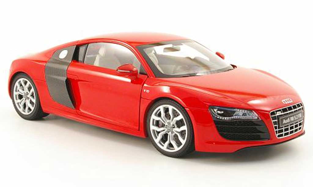 Audi R8 5.2 FSI 1/18 Kyosho 5.2 FSI v10 rood 2009 modelauto