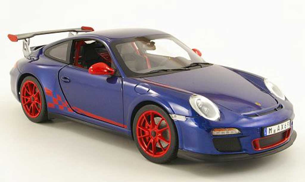 Porsche 997 GT3 RS 1/18 Norev GT3 RS 2010 blauw/rood modelauto