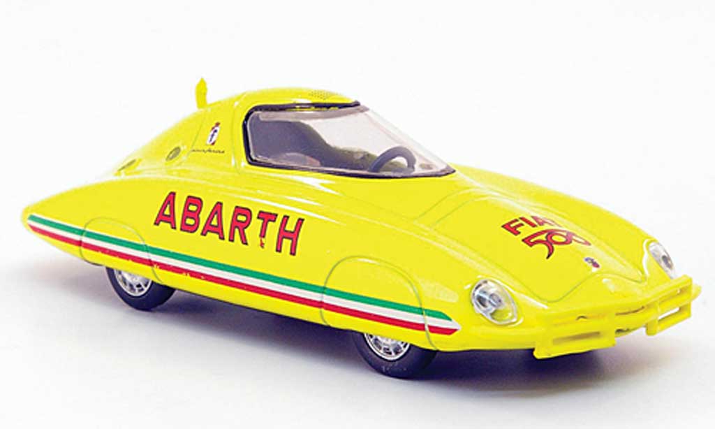 Fiat 500 Abarth 1/43 Hachette Abarth Rekordwagen Pinin Farina geel 1958 modelauto