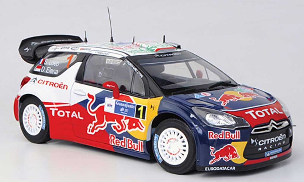 DS Automobiles DS3 WRC 2011 1/18 Norev WRC 2011 No.1 Red Bull - Total S.Loeb / D.Elena Rally Mexiko 2011 modelauto