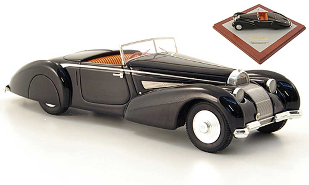 Bugatti 57 1/43 Luxcar Voll & Ruhrbeck Cabriolet zwart offen 1939 modelauto