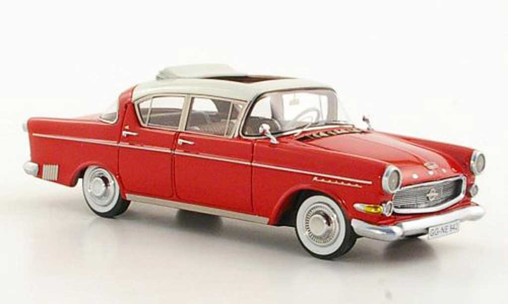 Opel Kapitan 1/43 Neo P2.5 L wit/rood 1958 modelauto