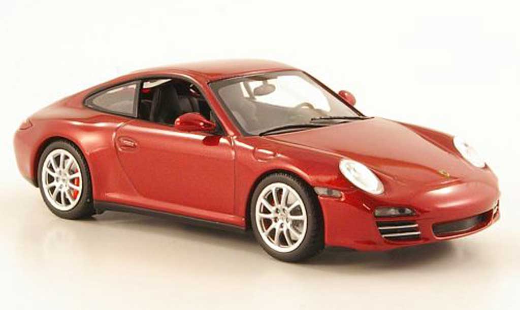 Porsche 997 4S 1/43 Minichamps Carrera 4S (II) rood 2008 modelauto