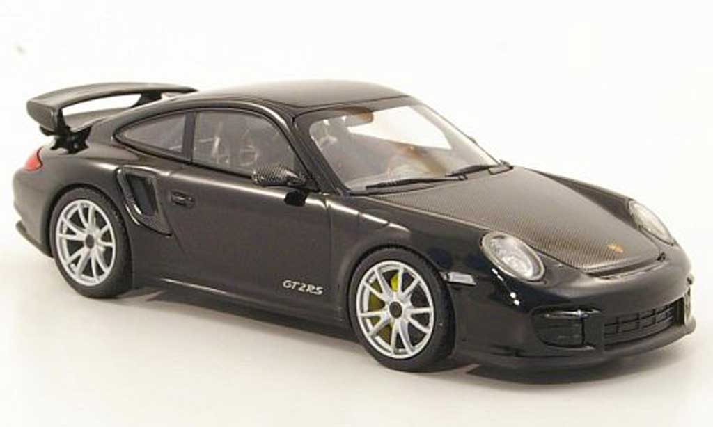 Porsche 997 GT2 RS 1/43 Minichamps GT2 RS 2010 (II) zwart/carbonoptik grijs ne Felgen modelauto