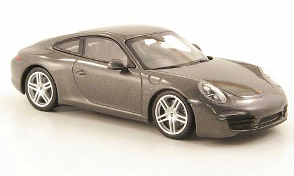 Porsche 991 Carrera 1/43 Minichamps Carrera grijs 2011 modelauto