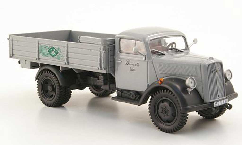 Opel Blitz 1/43 Hachette Pritsche Booss & Co. grijs (ohne Magazin) 1952 modelauto