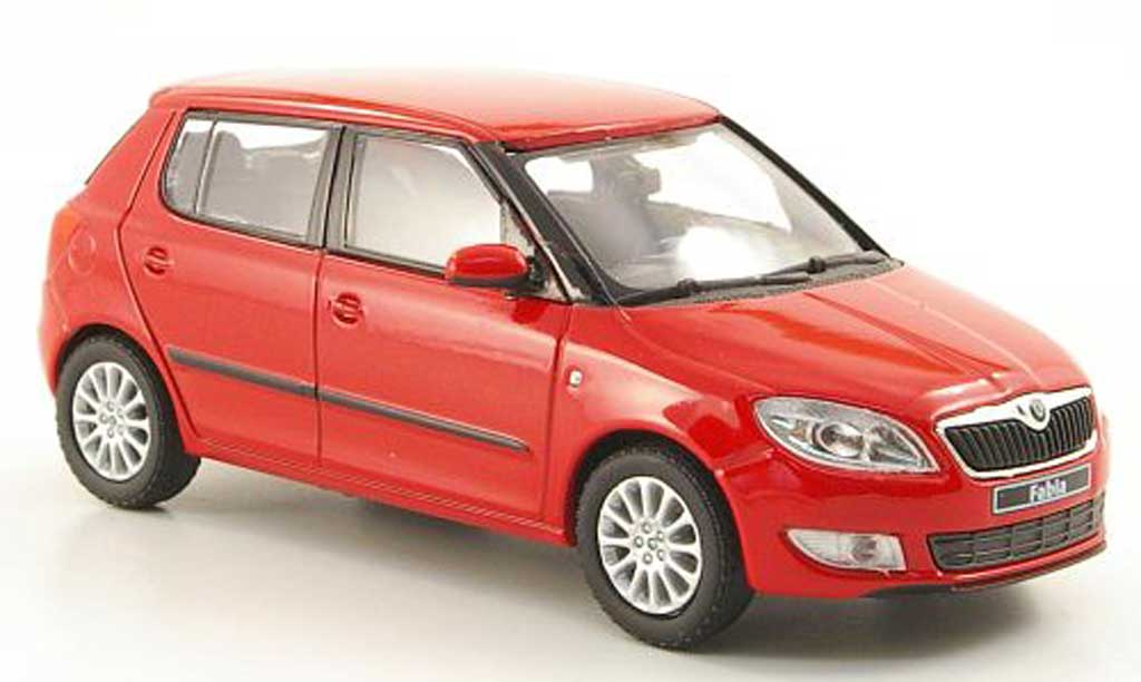 Skoda Fabia II 1/43 Abrex II rood 2010 modelauto
