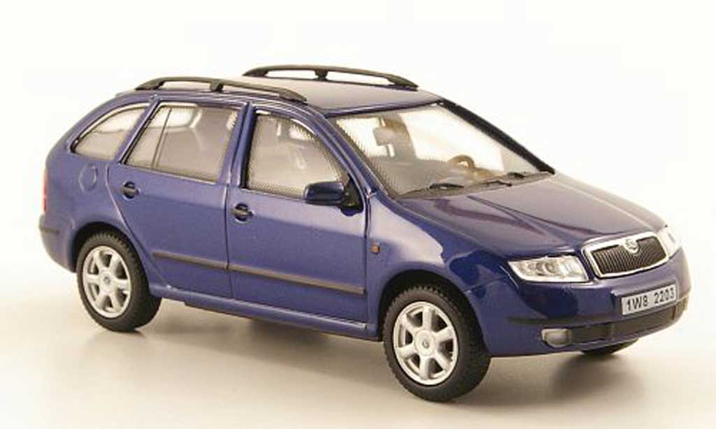 Skoda Fabia 1/43 Abrex blauw modelauto