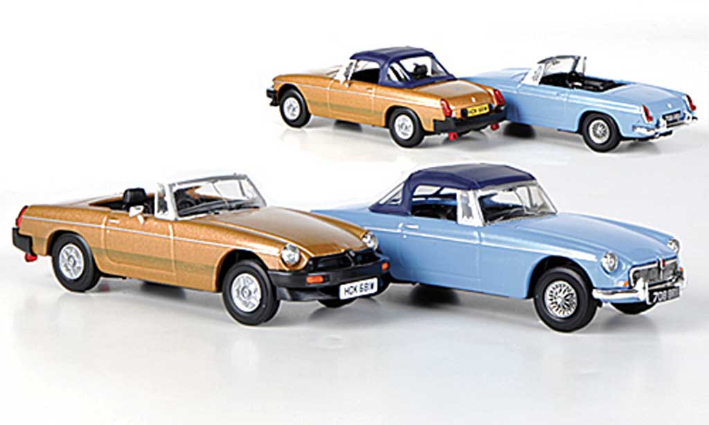 MG B 1/43 Vanguards 50th Anniversary Set (The first and the last) blauw und bronze modelauto