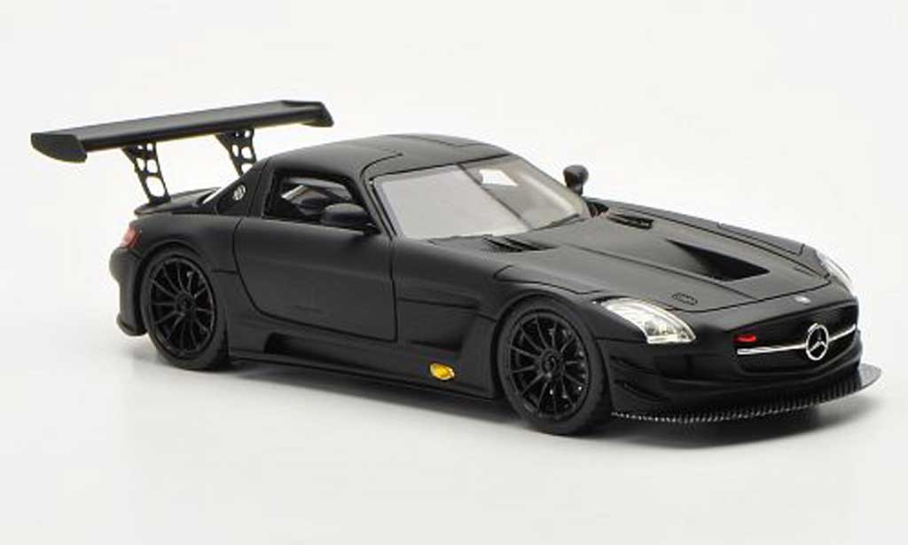 Mercedes SLS 1/43 Schuco AMG GT3 matt zwart modelauto
