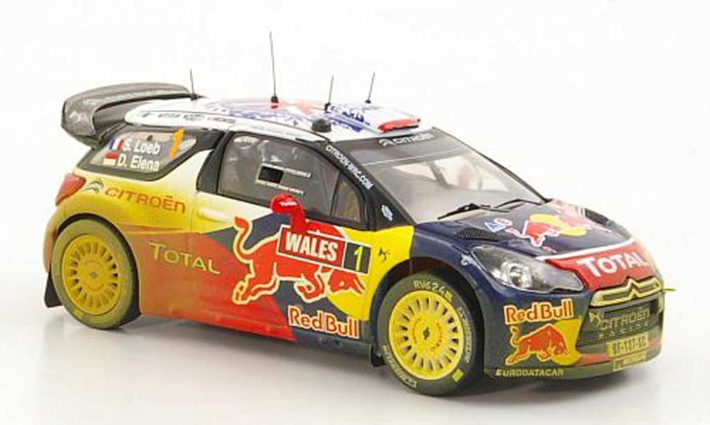 DS Automobiles DS3 WRC 2011 1/43 IXO WRC 2011 No.1 Red Bull - Total S.Loeb / D.Elena Rally Wales modelauto