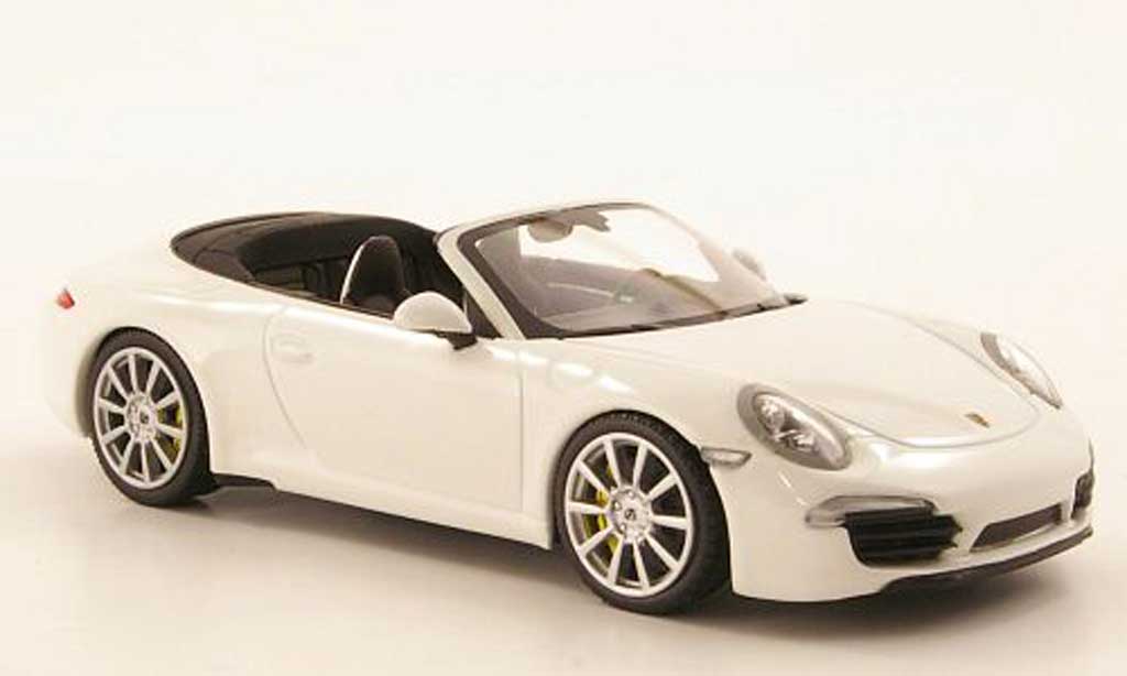 Porsche 991 Carrera 1/43 Minichamps Carrera Cabriolet wit 2011 modelauto